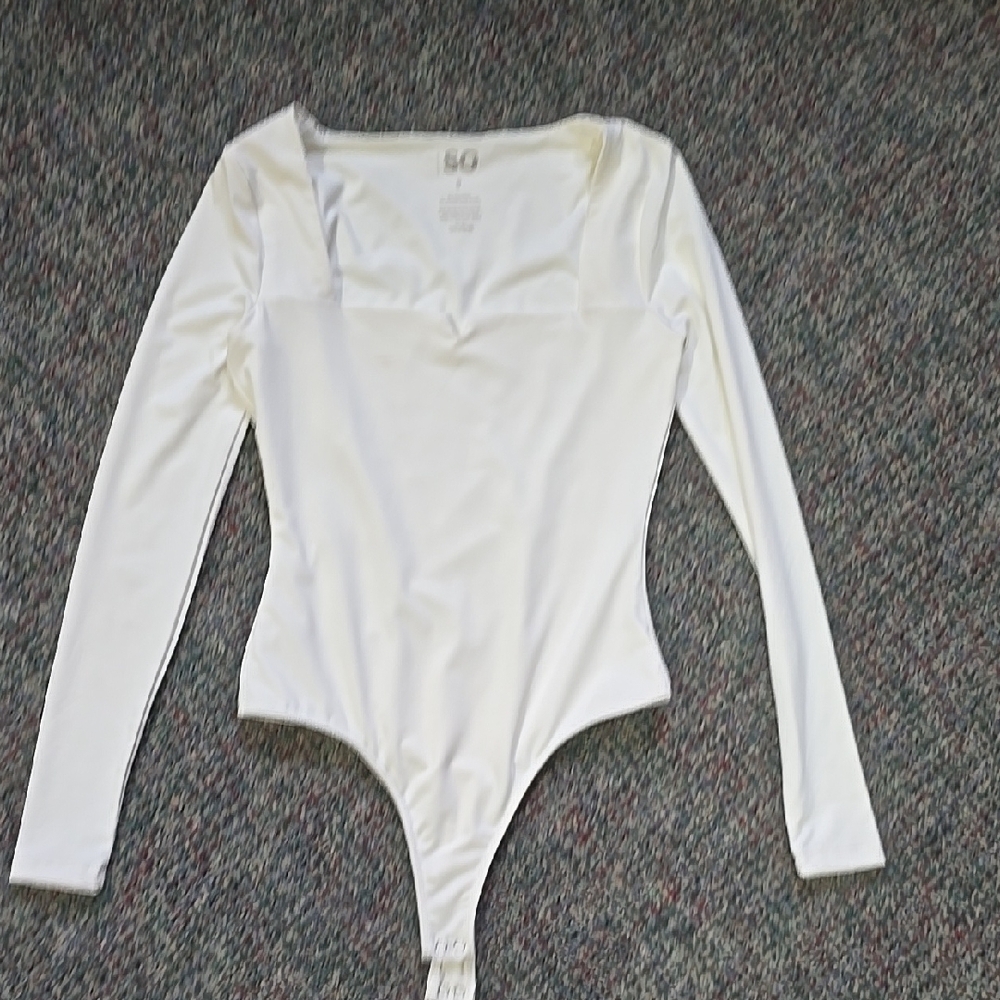 White Long Sleeve Bodysuit